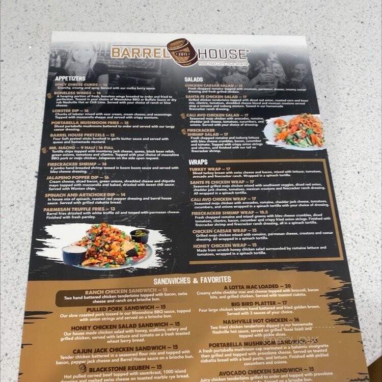 Barrel House Pub - Bloomington, IL menu_pic