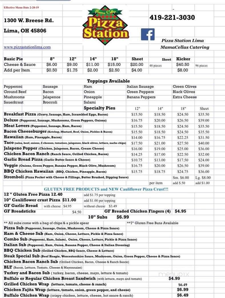 Pizza Station - Lima, OH menu_pic
