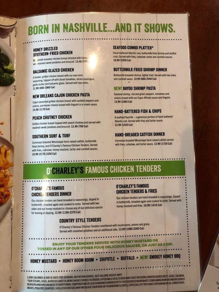O'Charley's - Paducah, KY menu_pic