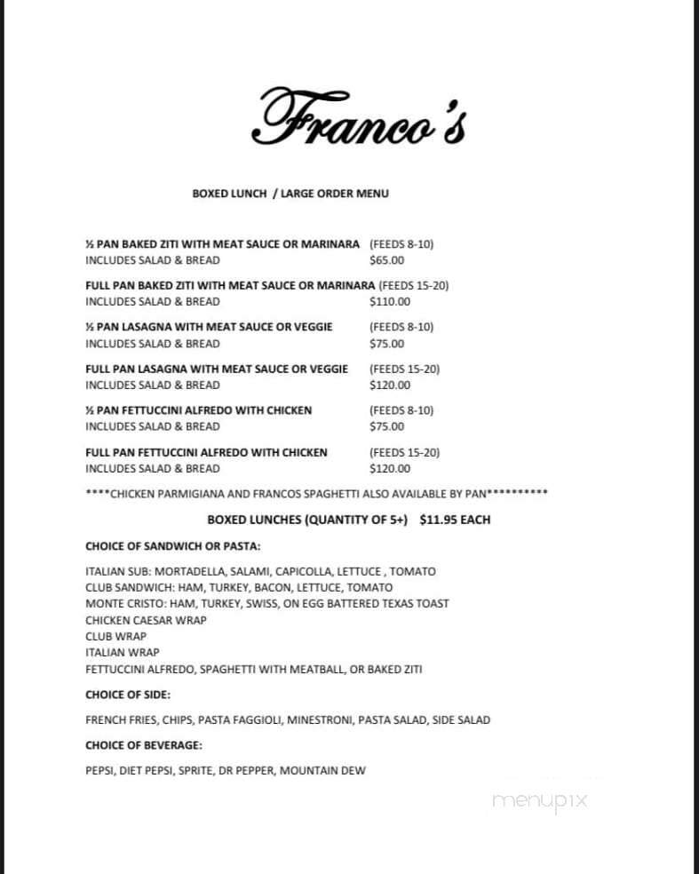 Franco's Ristorante Italian - Dayton, OH