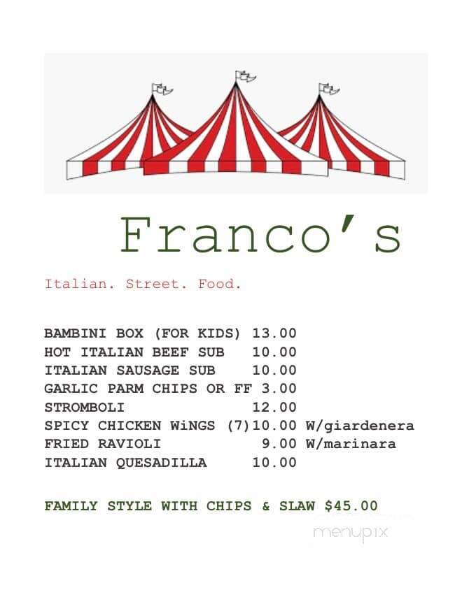 Franco's Ristorante Italian - Dayton, OH menu_pic