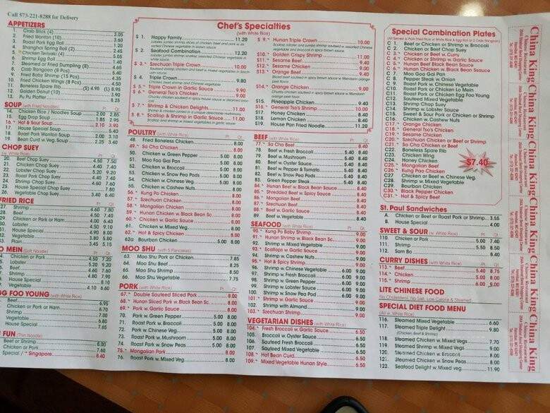 China King - Hannibal, MO menu_pic