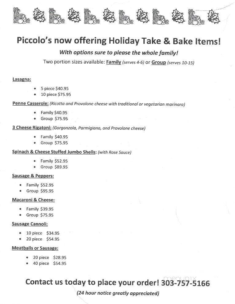 Piccolo's - Denver, CO menu_pic