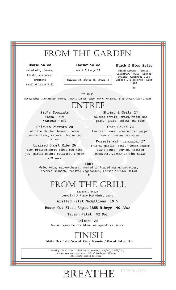 Rocky Face Tavern - Canton, NC menu_pic