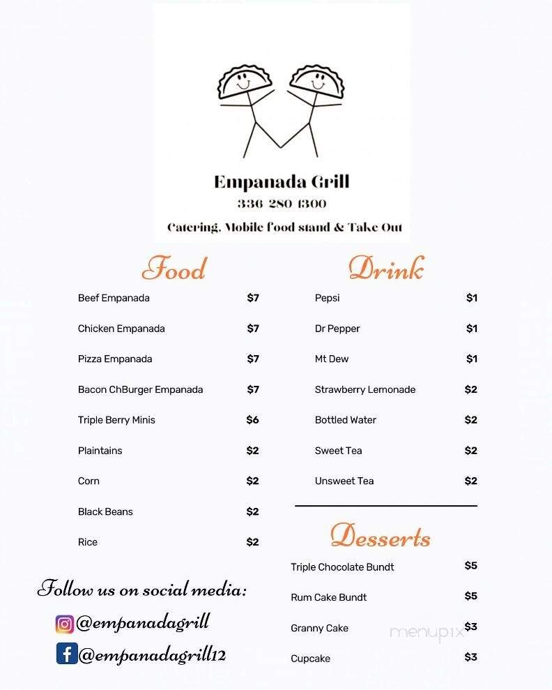 Empanada Grill - Greensboro, NC menu_pic