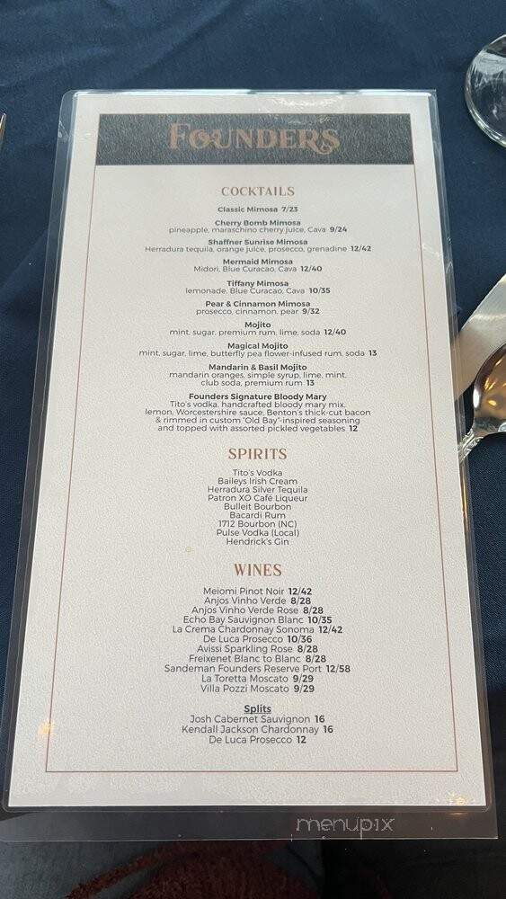 Founders Restaurant - Winston-Salem, NC menu_pic