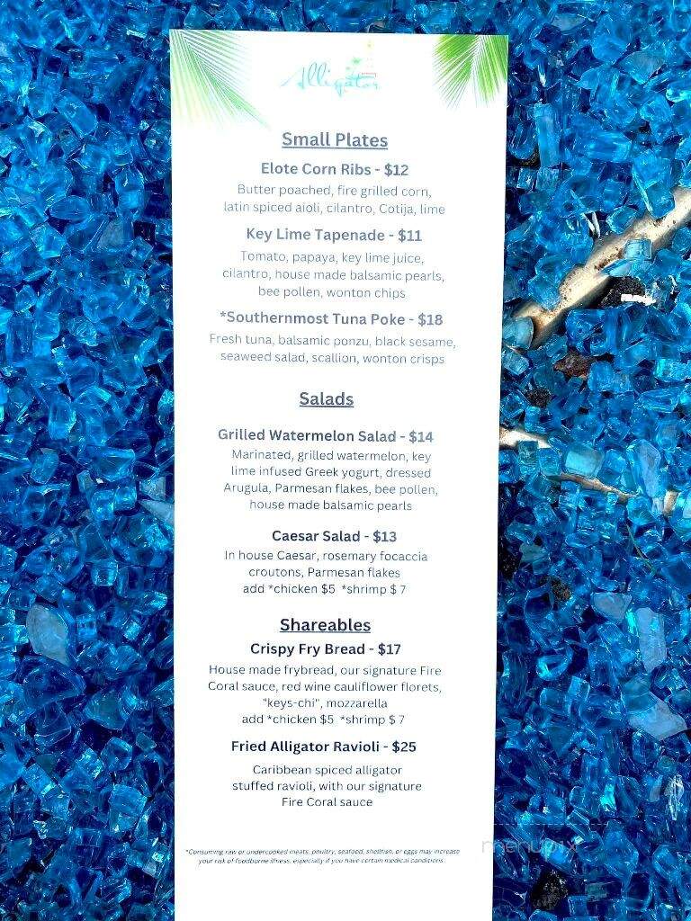 Alligator Reef Club - Melbourne, FL menu_pic