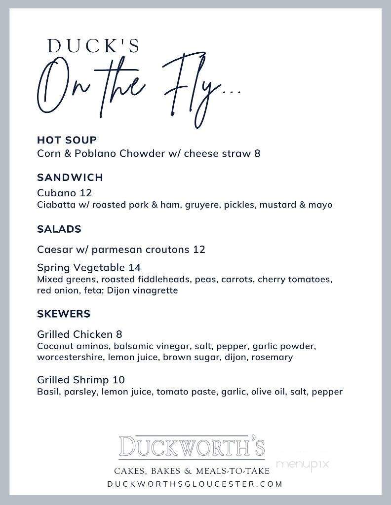 Duckworth's Bistro - Gloucester, MA menu_pic