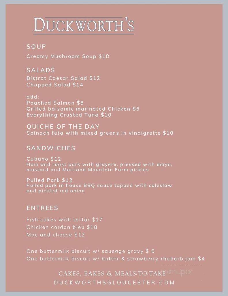 Duckworth's Bistro - Gloucester, MA menu_pic