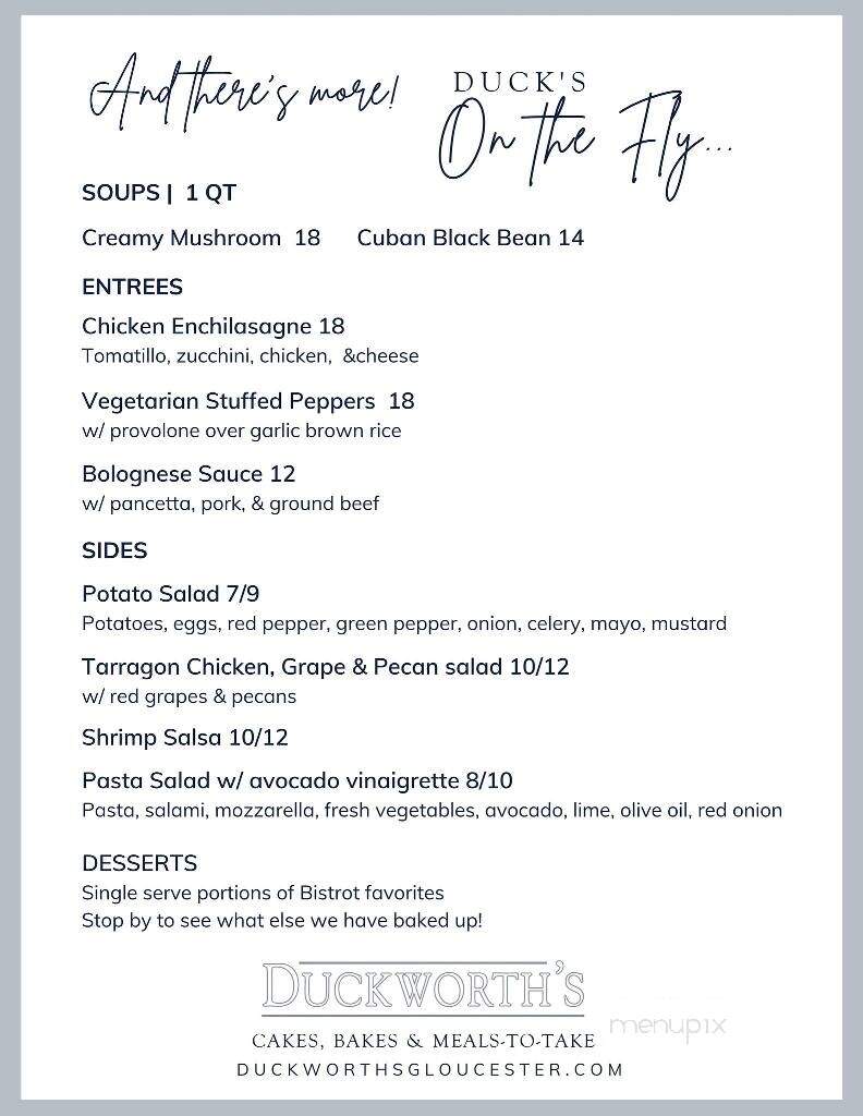 Duckworth's Bistro - Gloucester, MA menu_pic