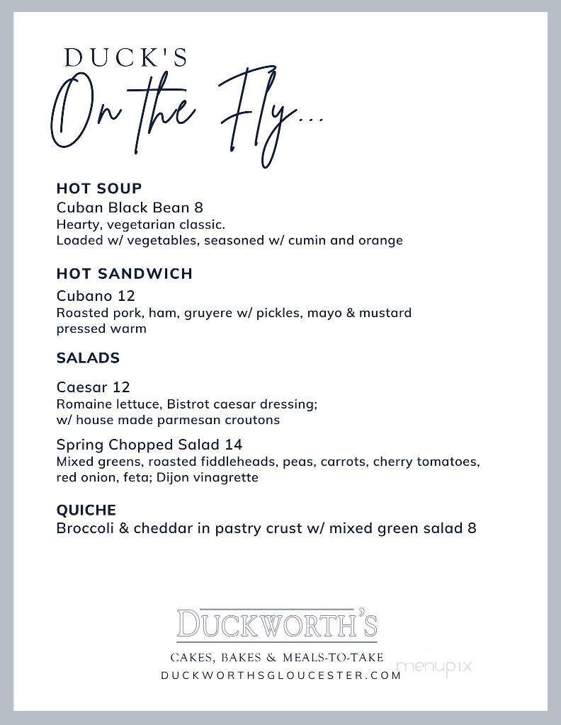 Duckworth's Bistro - Gloucester, MA menu_pic