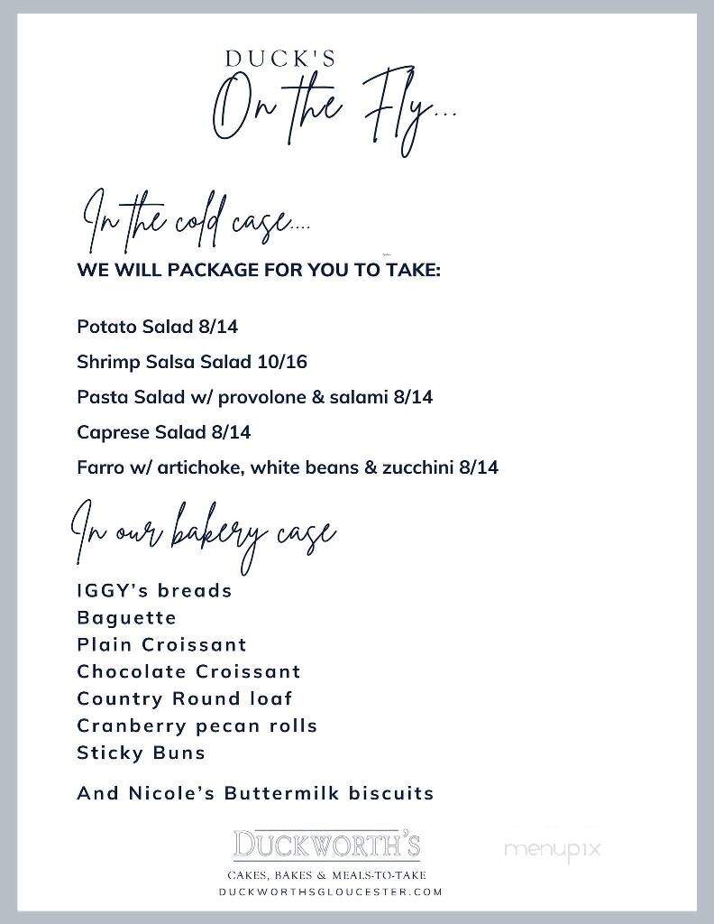 Duckworth's Bistro - Gloucester, MA menu_pic