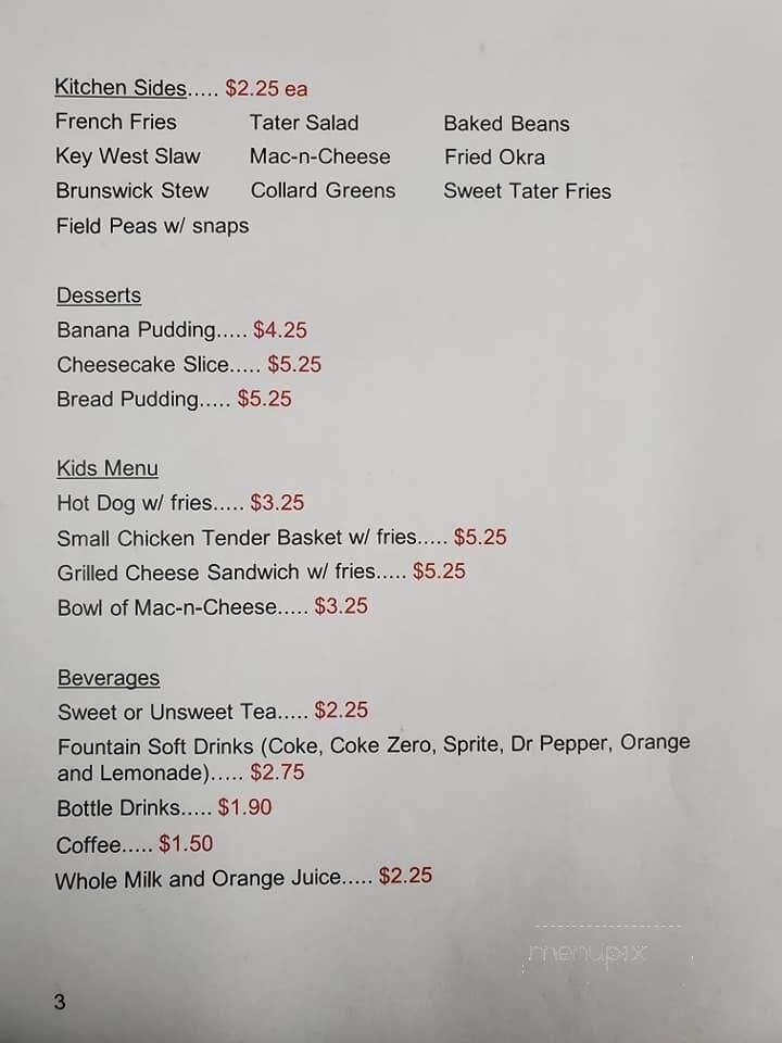Red Hill Kitchen - Tallassee, AL menu_pic