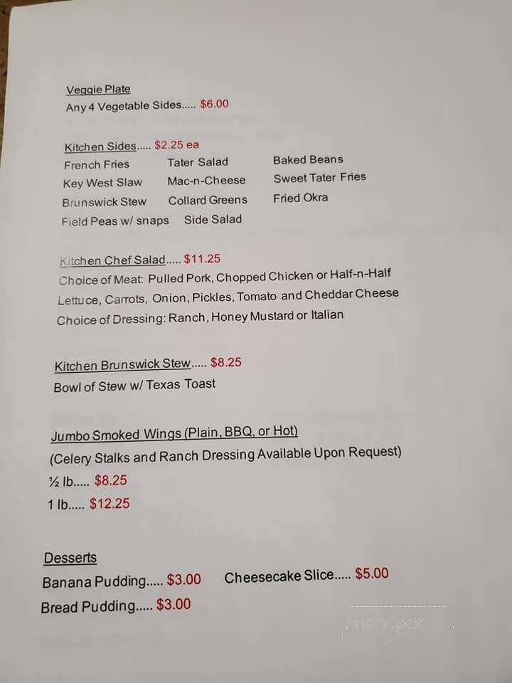 Red Hill Kitchen - Tallassee, AL menu_pic