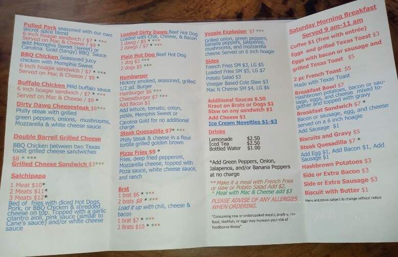 Dirty Dawgs BBQ - Alexandria, OH menu_pic