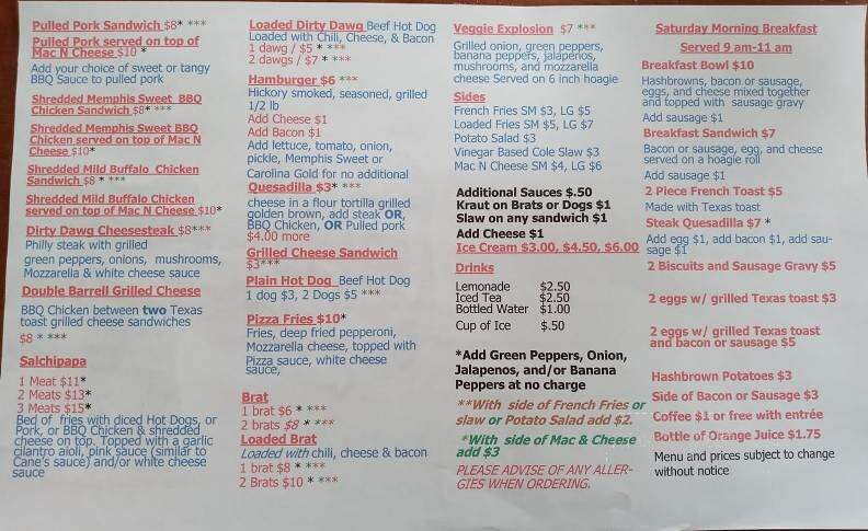 Dirty Dawgs BBQ - Alexandria, OH menu_pic