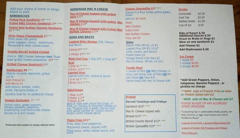 Dirty Dawgs BBQ - Alexandria, OH menu_pic