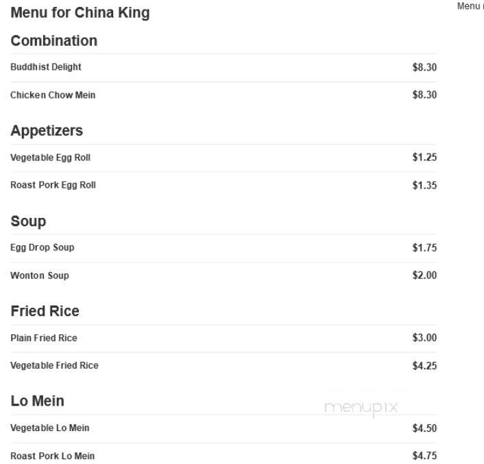 China King - Chittenango, NY menu_pic