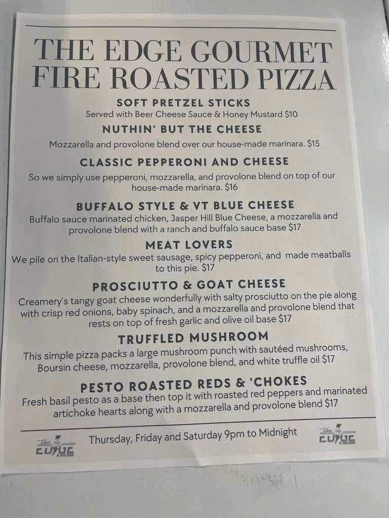 The Edge of Town Tavern - Plymouth, NH menu_pic
