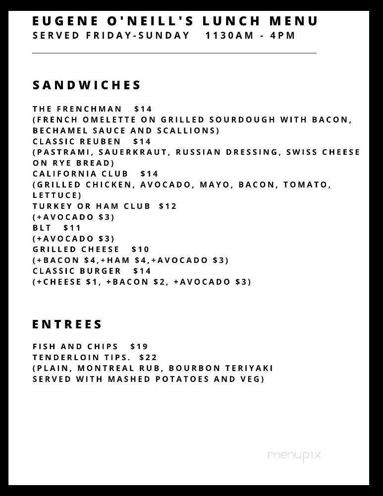 Eugene O'Neill's - Jamaica Plain, MA menu_pic
