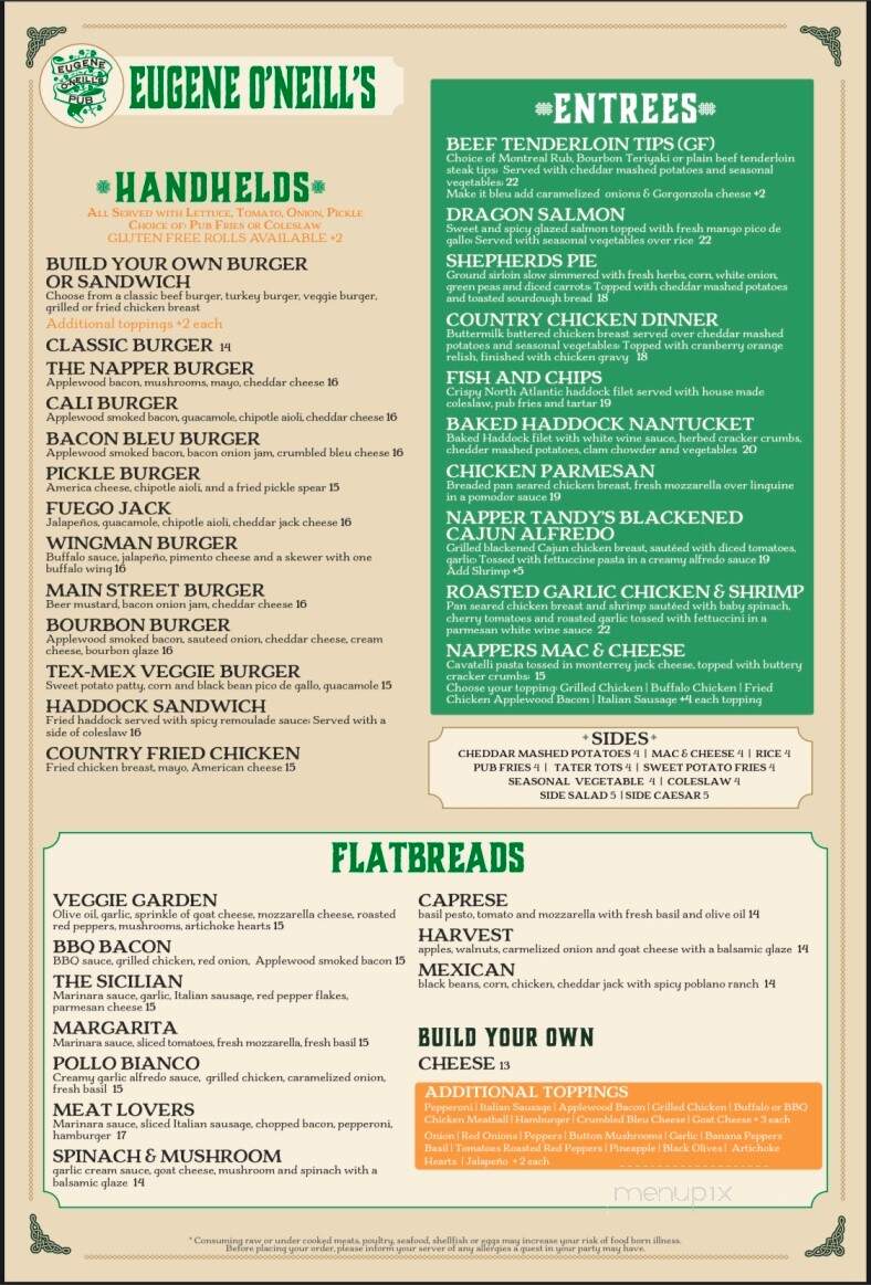 Eugene O'Neill's - Jamaica Plain, MA menu_pic