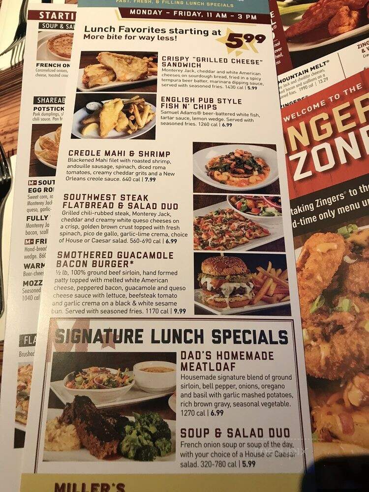 Miller's Ale House - Wilkes-Barre Township, PA menu_pic