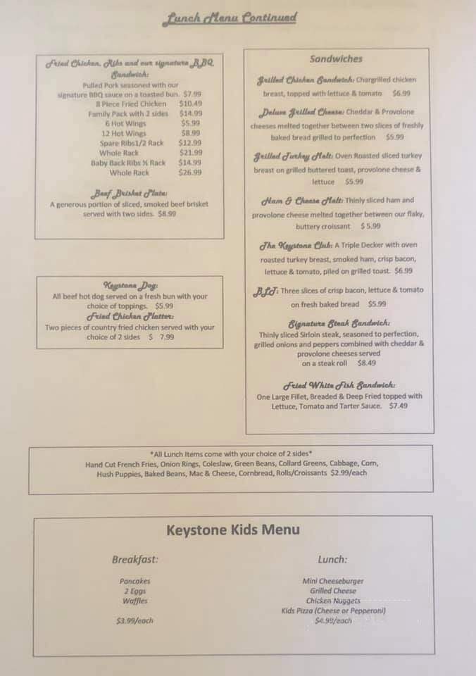Keystone Grill - Colonial Heights, VA menu_pic