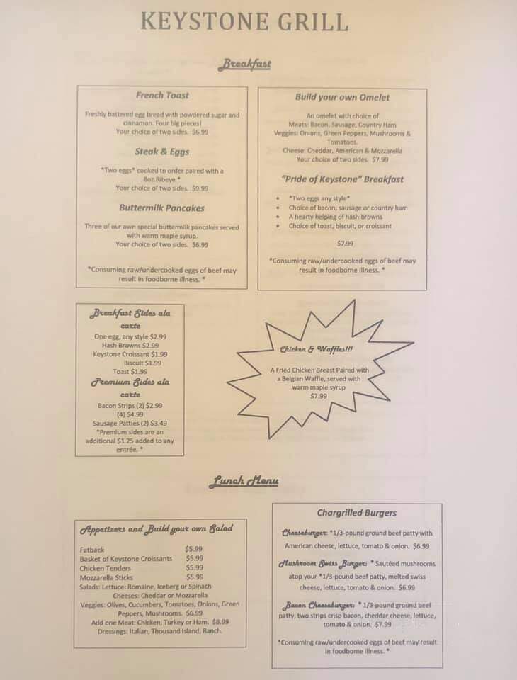 Keystone Grill - Colonial Heights, VA menu_pic