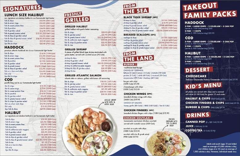 Halibut House Fish And Chips - Sarnia, ON menu_pic
