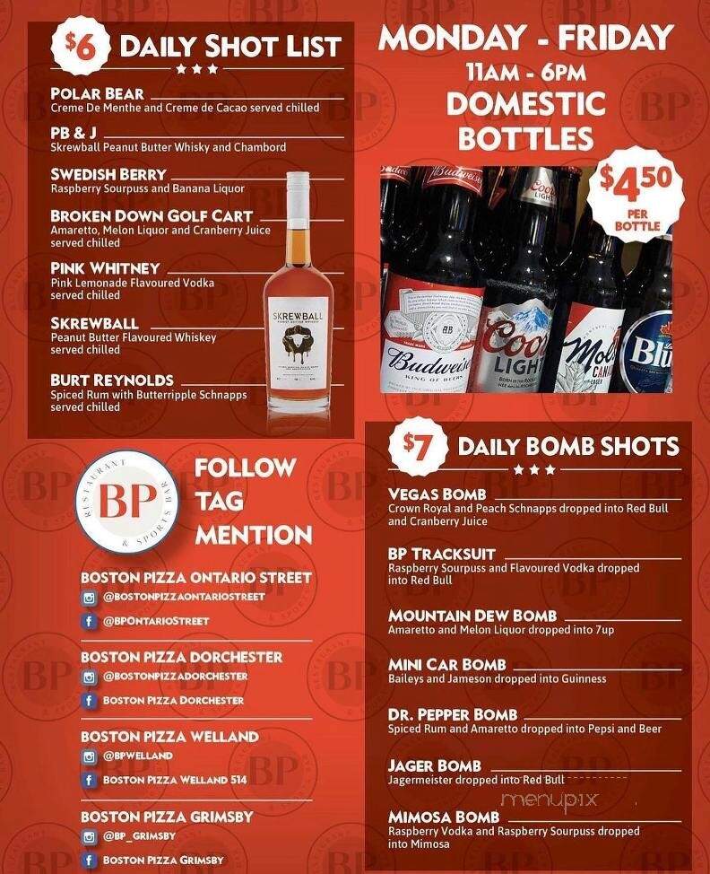 Boston Pizza - Welland, ON menu_pic