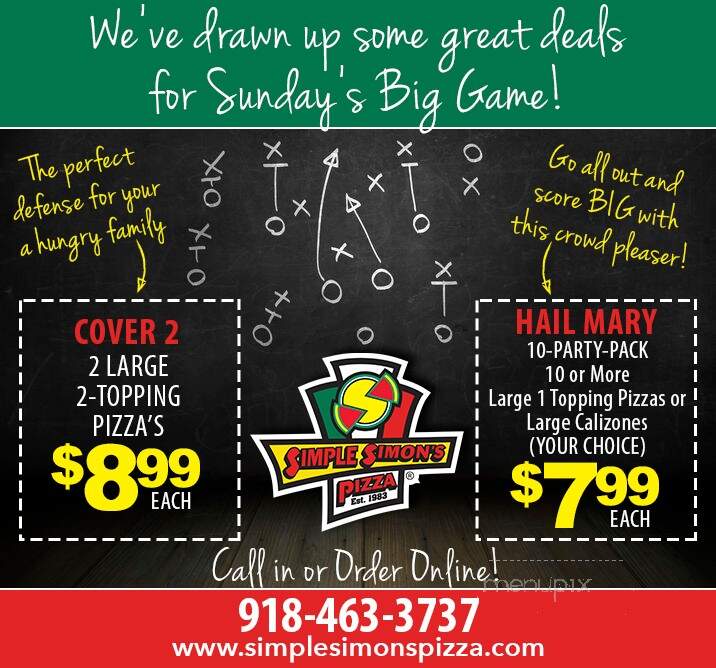 Simple Simon's Pizza - Warner, OK menu_pic