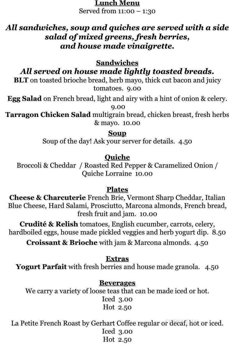 La Petite Patisserie - Lancaster, PA menu_pic