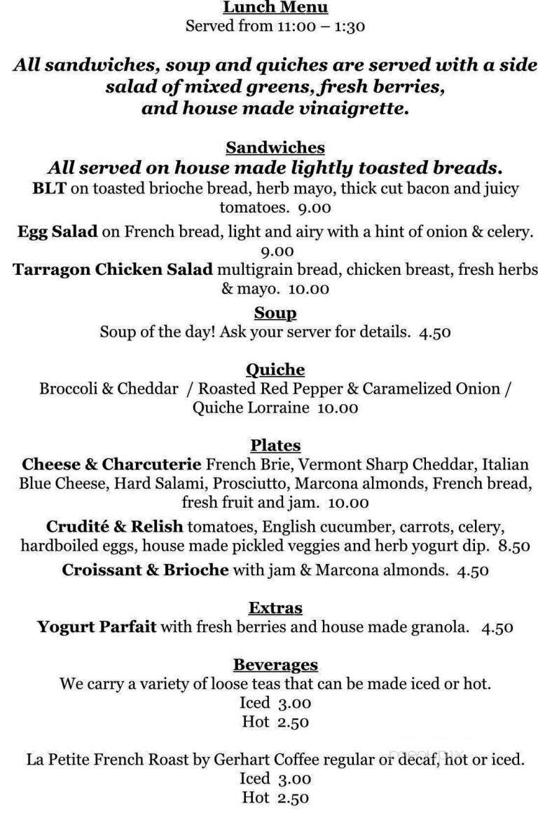 La Petite Patisserie - Lancaster, PA menu_pic