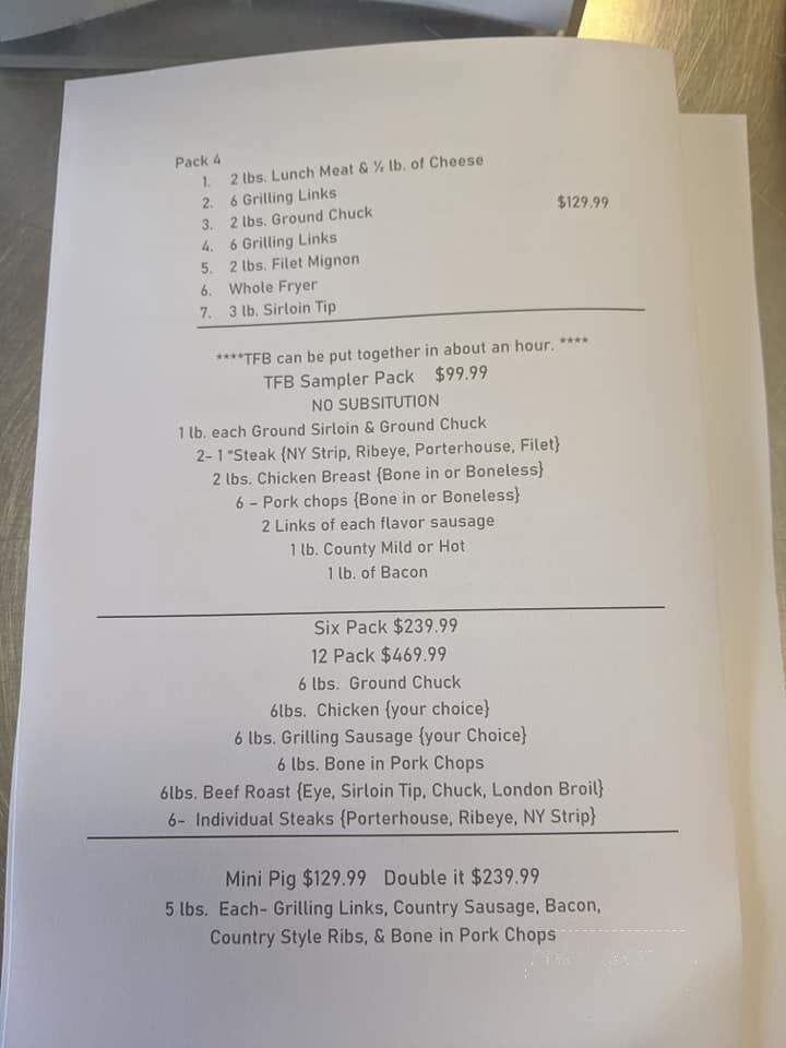 Two Fat Butchers - Front Royal, VA menu_pic