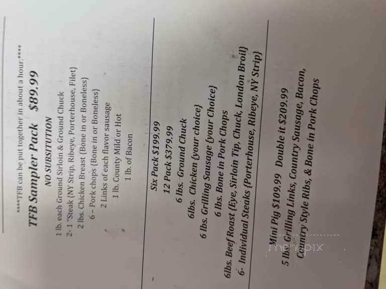 Two Fat Butchers - Front Royal, VA menu_pic