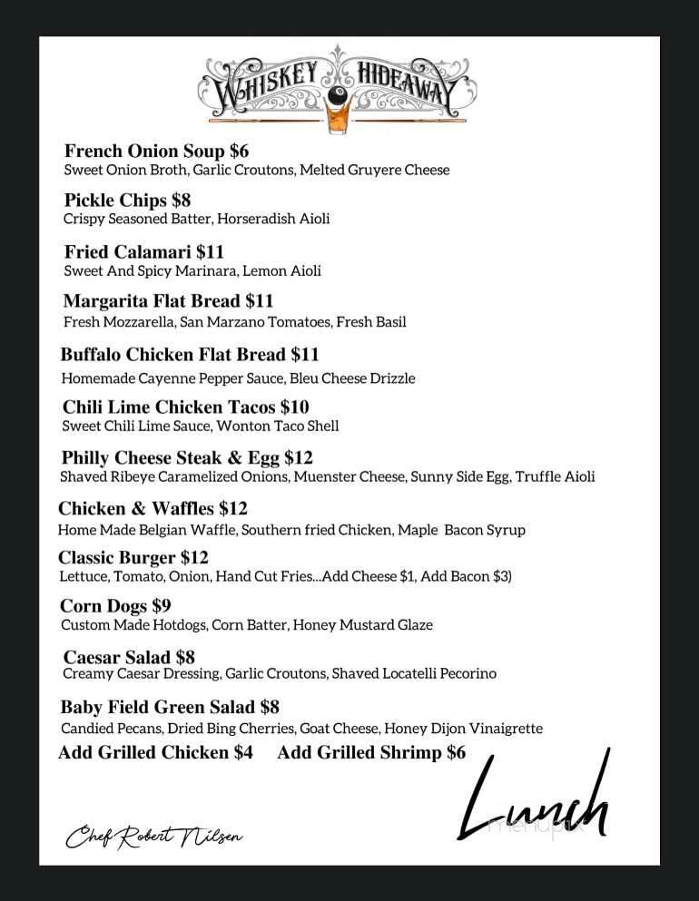 Whiskey Hideaway - Staten Island, NY menu_pic