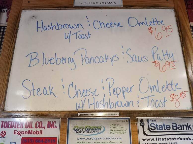 Moreno's On Main - McNabb, IL menu_pic