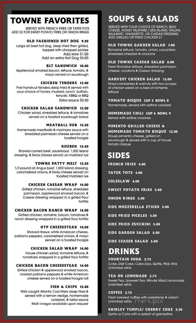 Old Towne Pub - Clarkesville, GA menu_pic