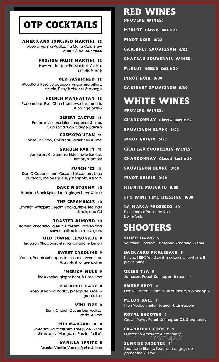 Old Towne Pub - Clarkesville, GA menu_pic