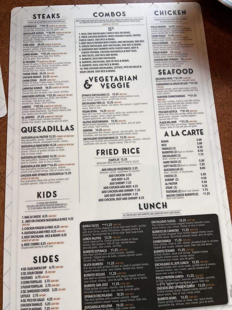 Plaza Azteca - Hampden Township, PA menu_pic