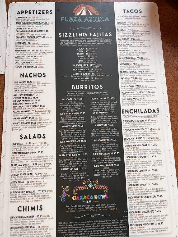 Plaza Azteca - Hampden Township, PA menu_pic
