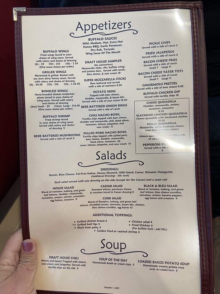Cleveland Draft House - Fuquay-Varina, NC menu_pic
