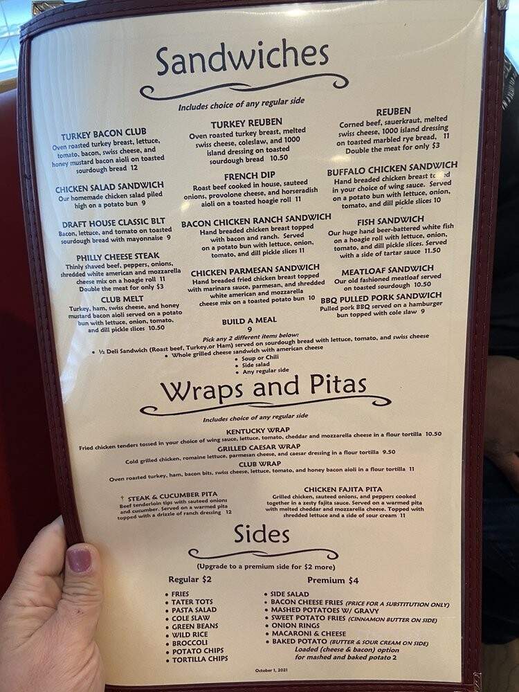 Cleveland Draft House - Fuquay-Varina, NC menu_pic