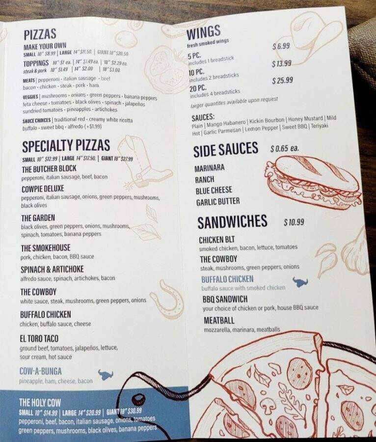 Cow Pies Pizza - Byron, GA menu_pic
