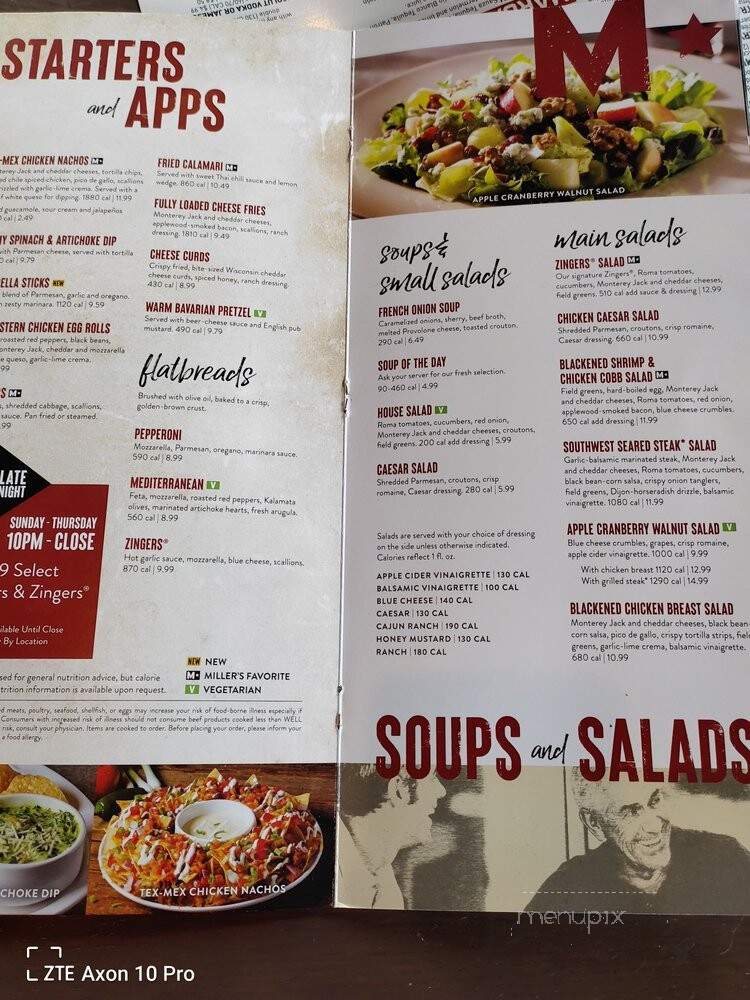 Miller's Ale House - Lady Lake, FL menu_pic