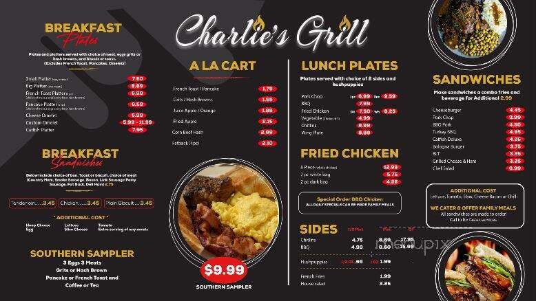 Charlie's Grill - Battleboro, NC menu_pic