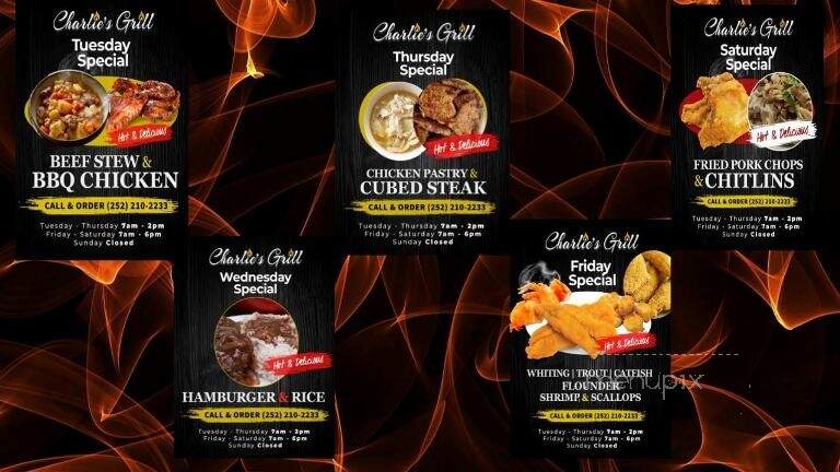 Charlie's Grill - Battleboro, NC menu_pic