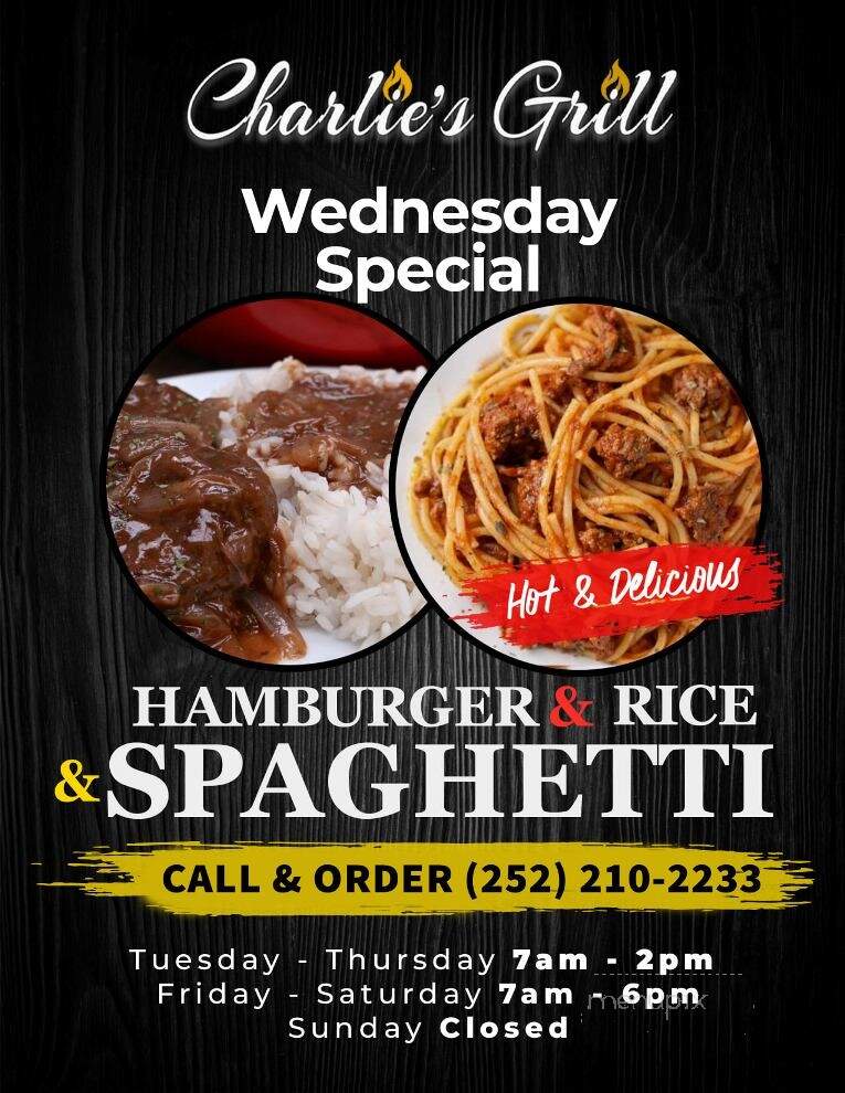 Charlie's Grill - Battleboro, NC menu_pic