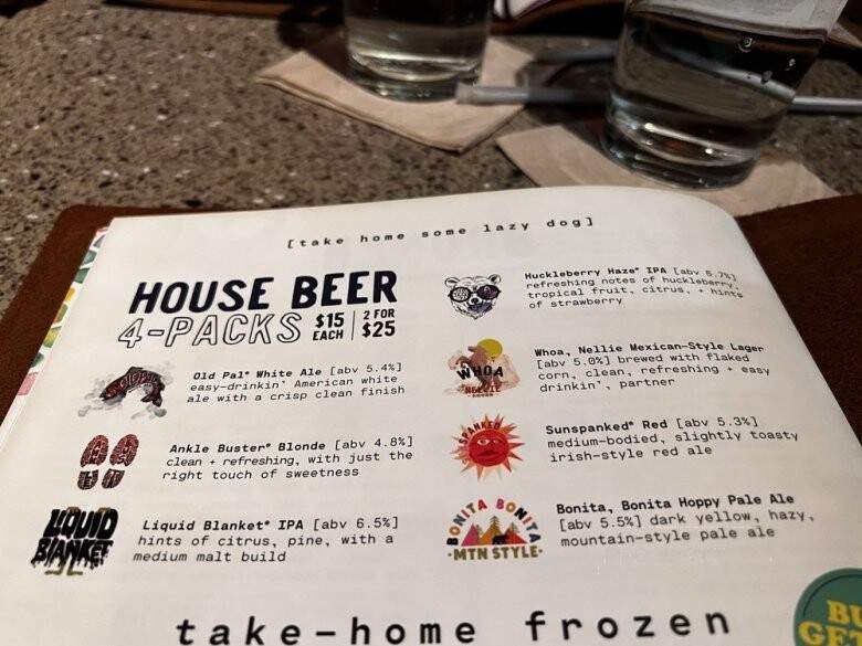 Lazy Dog Restaurant & Bar - Oak Brook, IL menu_pic