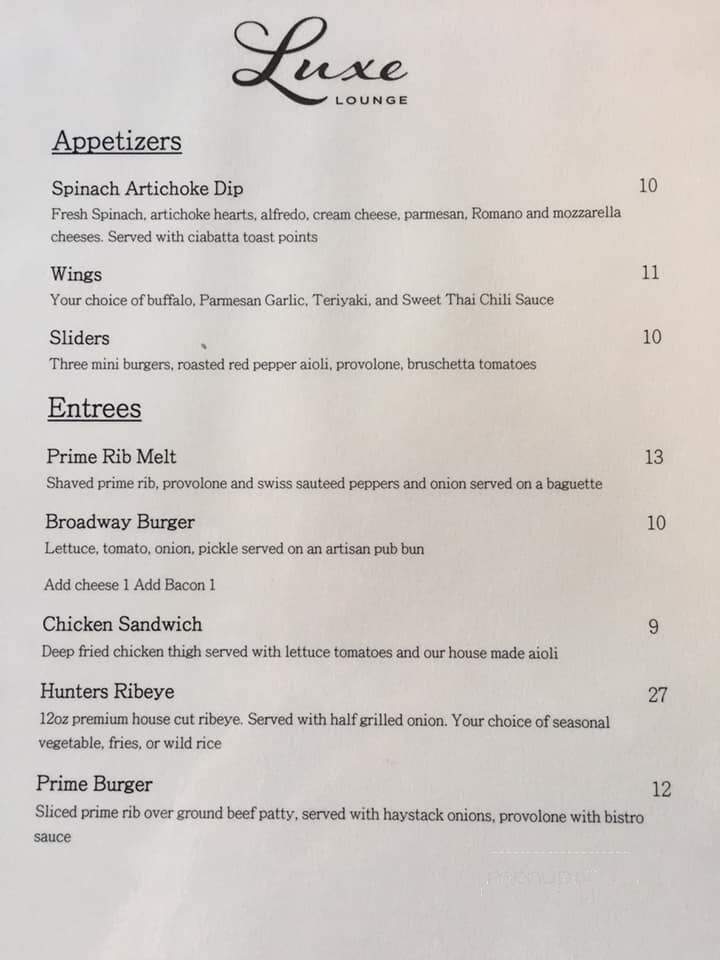 Primo Restaurant - Minot, ND menu_pic